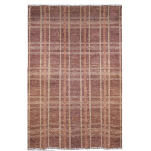 Renaissance Modern Brown Tan Wool Rug 4564