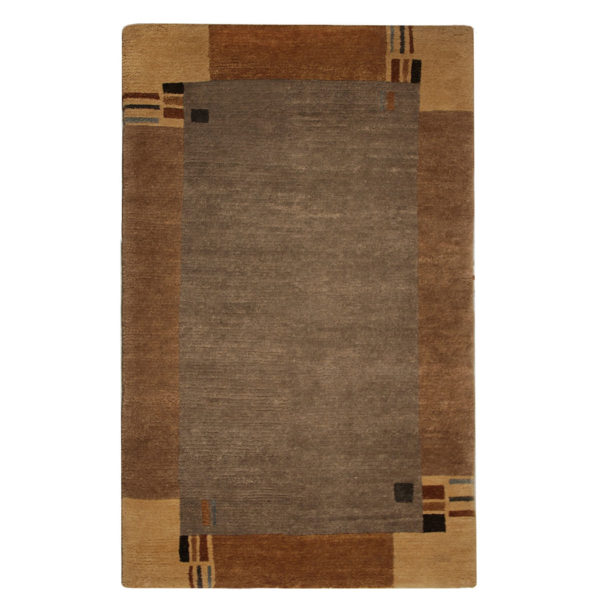 Tufenkian Modern Brown Tan Wool Rug 4816