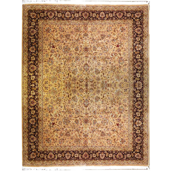 Aziz Traditional Tan Gold Brown Wool Rug 4870