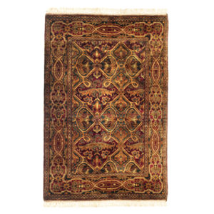 Samad Traditional Green Blue Burgundy  Wool Rug 5482