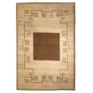 Sartori Modern Ivory Brown Wool Rug 7143