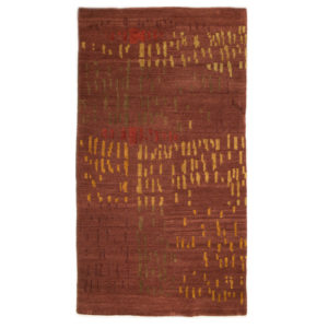 Tufenkian Modern Brown Gold Red Wool And Silk Rug 7272