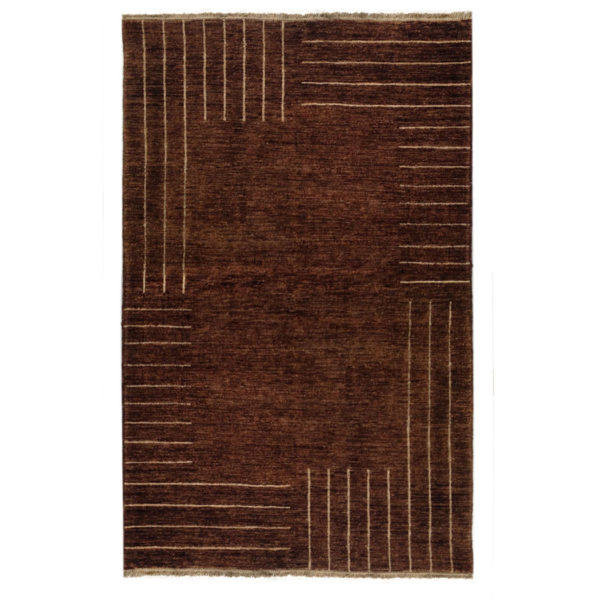 Sartori Modern Brown Stripes Wool Rug 7531