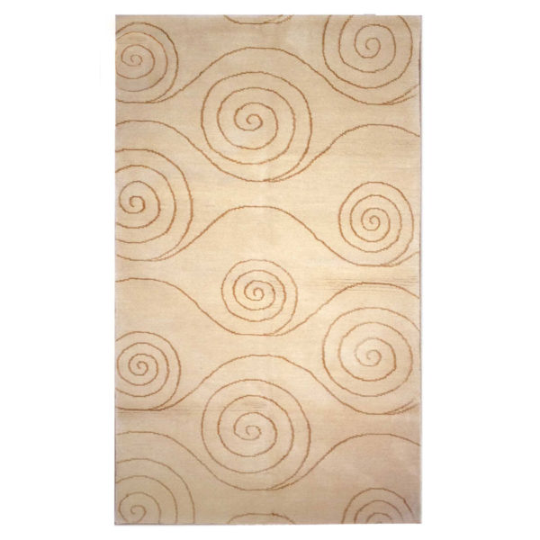 Tufenkian Modern Tan Ivory Brown Wool And Silk Rug 9344
